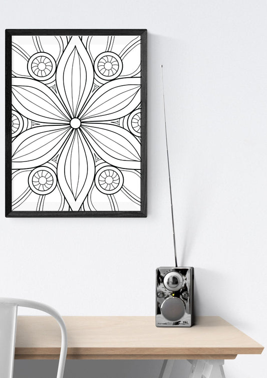 Mandala fargeleggingsbok | 50 sider å fargelegge | PDF og PNG