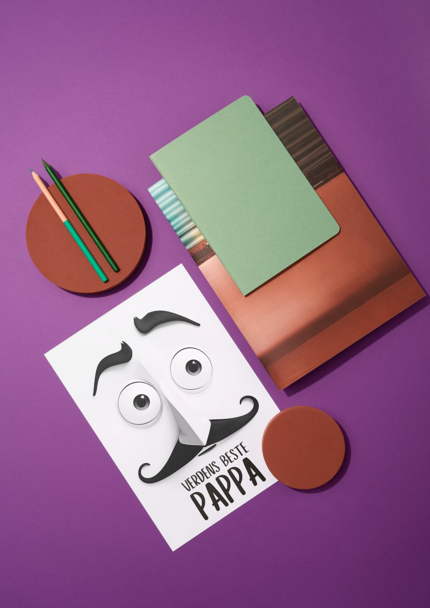 Farsdagskort med bart 10 stk | Skriv ut farsdagskort A4 og A5