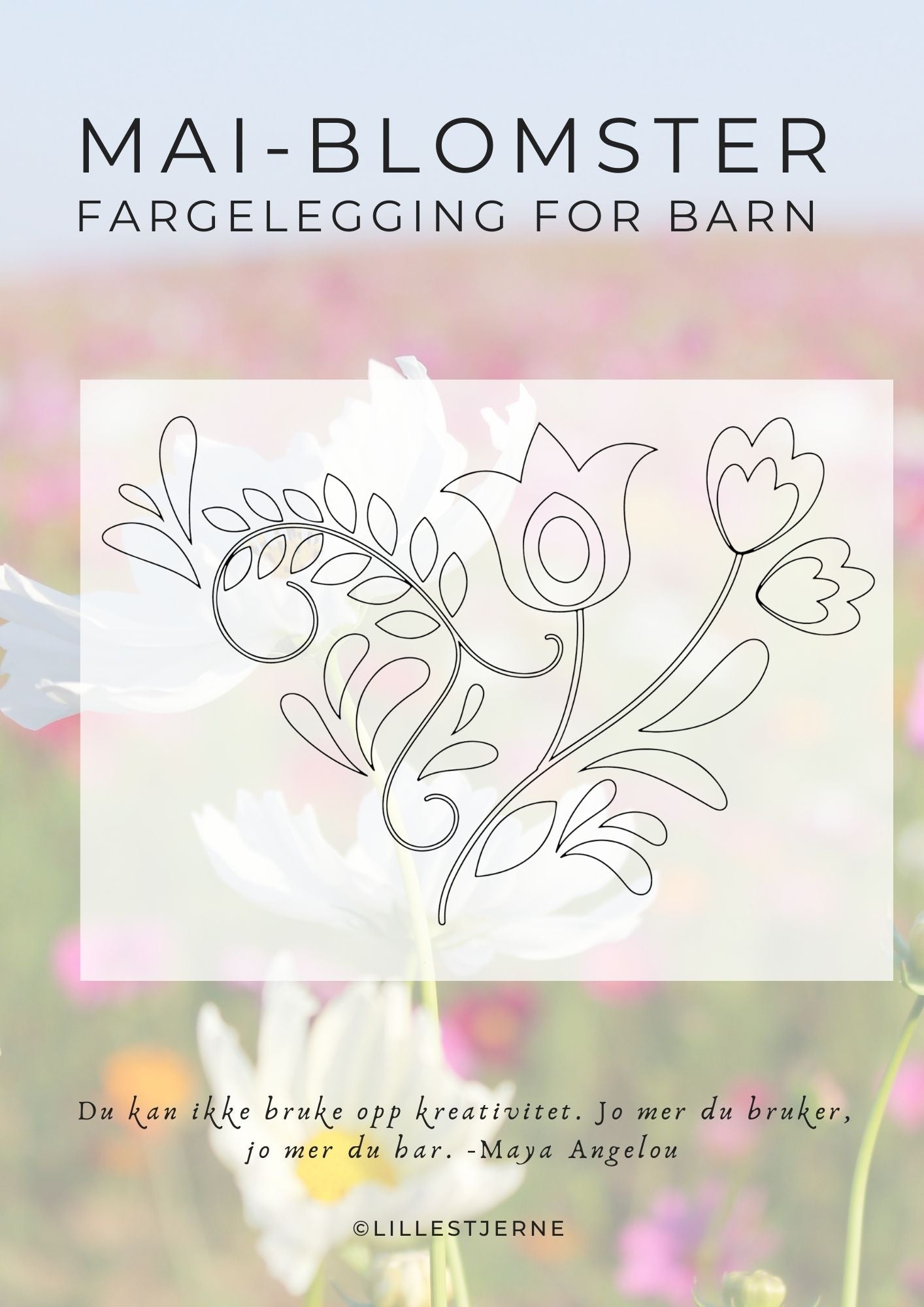 Mai-blomster fargeleggingsark | 30 tegneark + 17-MAI BONUS! | PDF og PNG