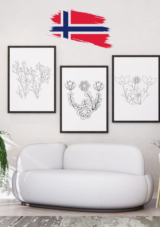 Mai-blomster fargeleggingsark | 30 tegneark + 17-MAI BONUS! | PDF og PNG