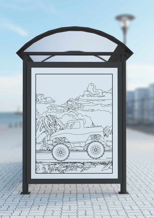 Monstertruck fargeleggingsbok | 40 fargeleggingsark | PDF og PNG