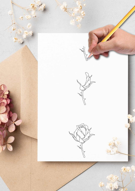 Lær å tegne BLOMSTER | 50 motiv | Enkle tegninger | PDF og PNG