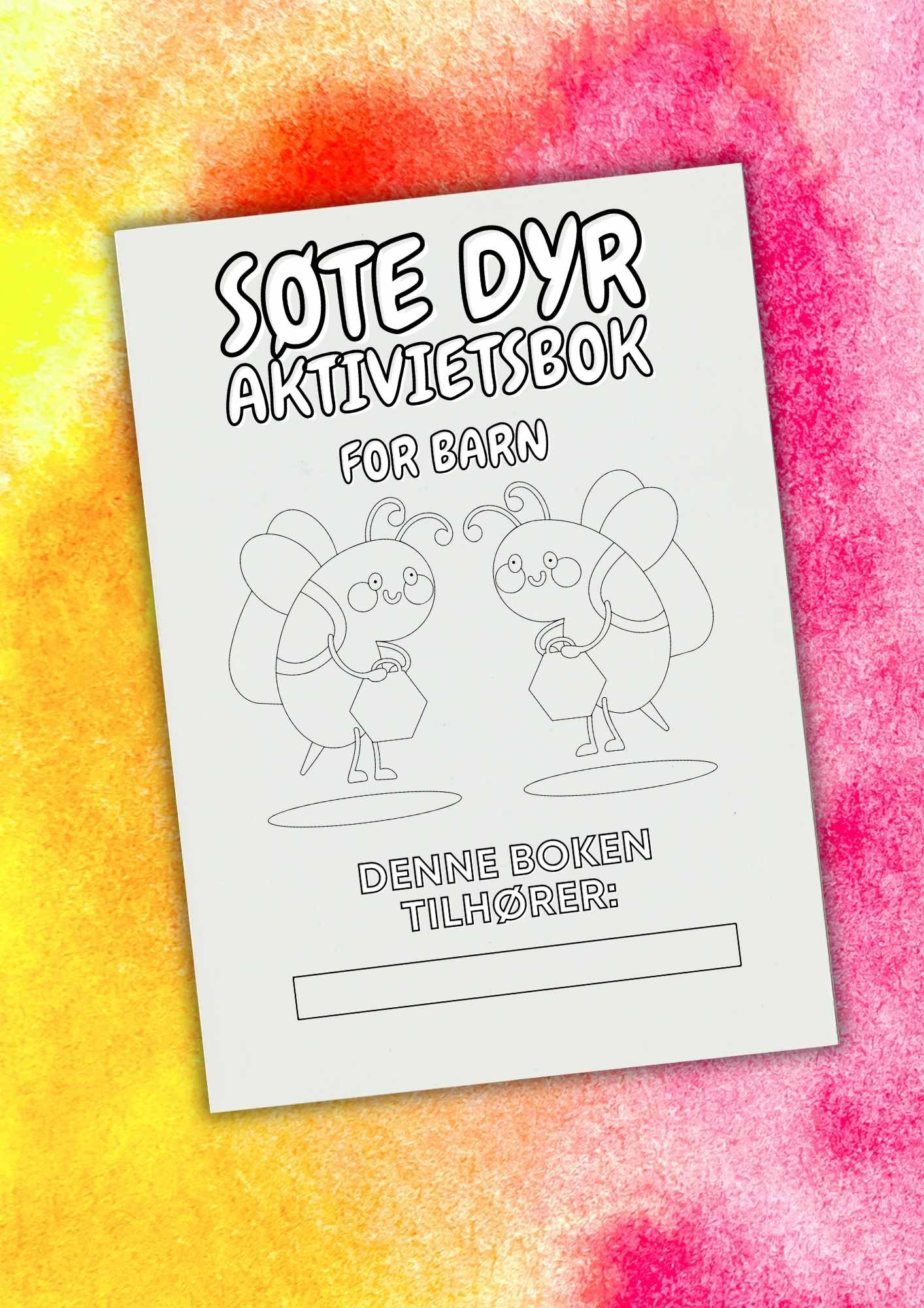 Aktivitetsbok 100 sider med oppgaver og søte dyr | Skriv ut | PDF og PNG