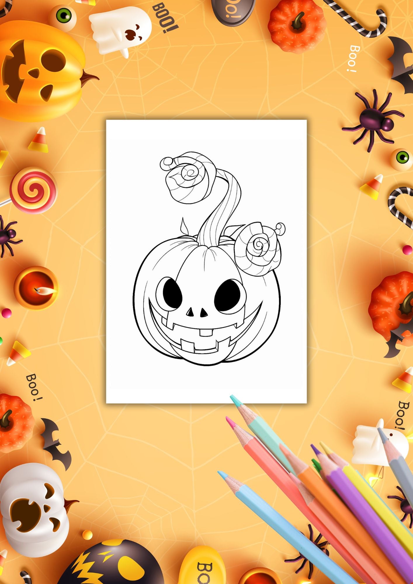 HALLOWEEN Knask eller knep | 60 sider fargelegging | PDF utskrivbare sider
