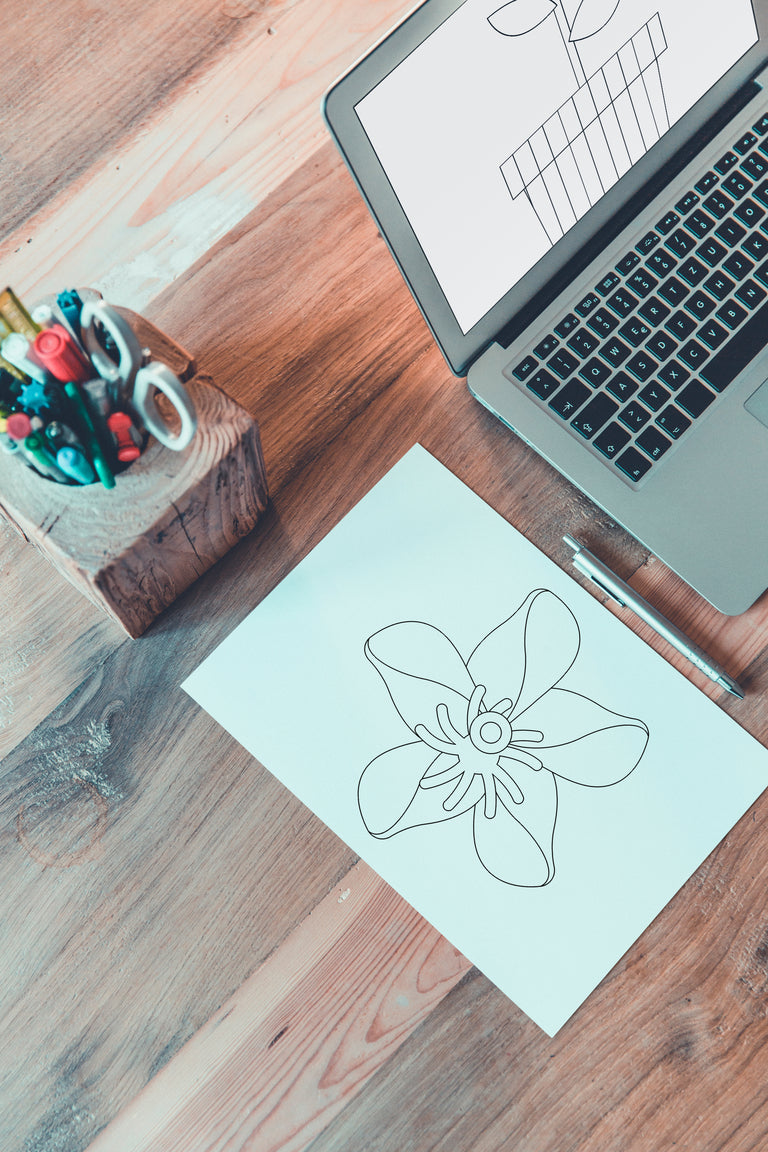 Blomsterlill fargeleggingsbok | 50 fargeleggingssider | PDF og PNG