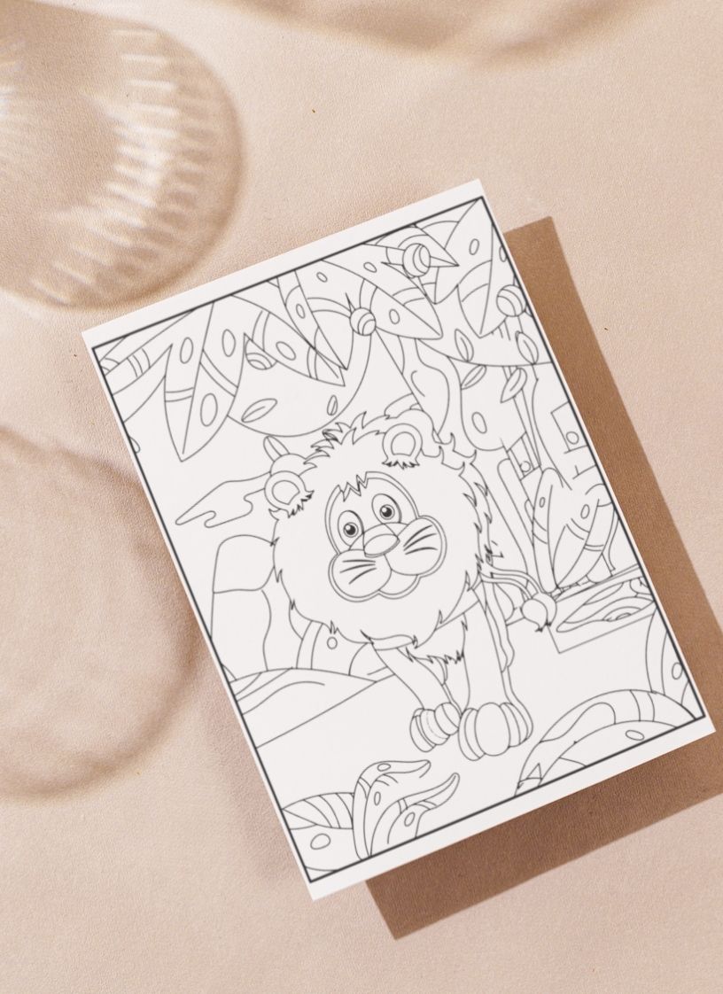 Dyrebilder fargeleggingsbok | 15 fargeleggingsark til å tegne på | PDF og PNG