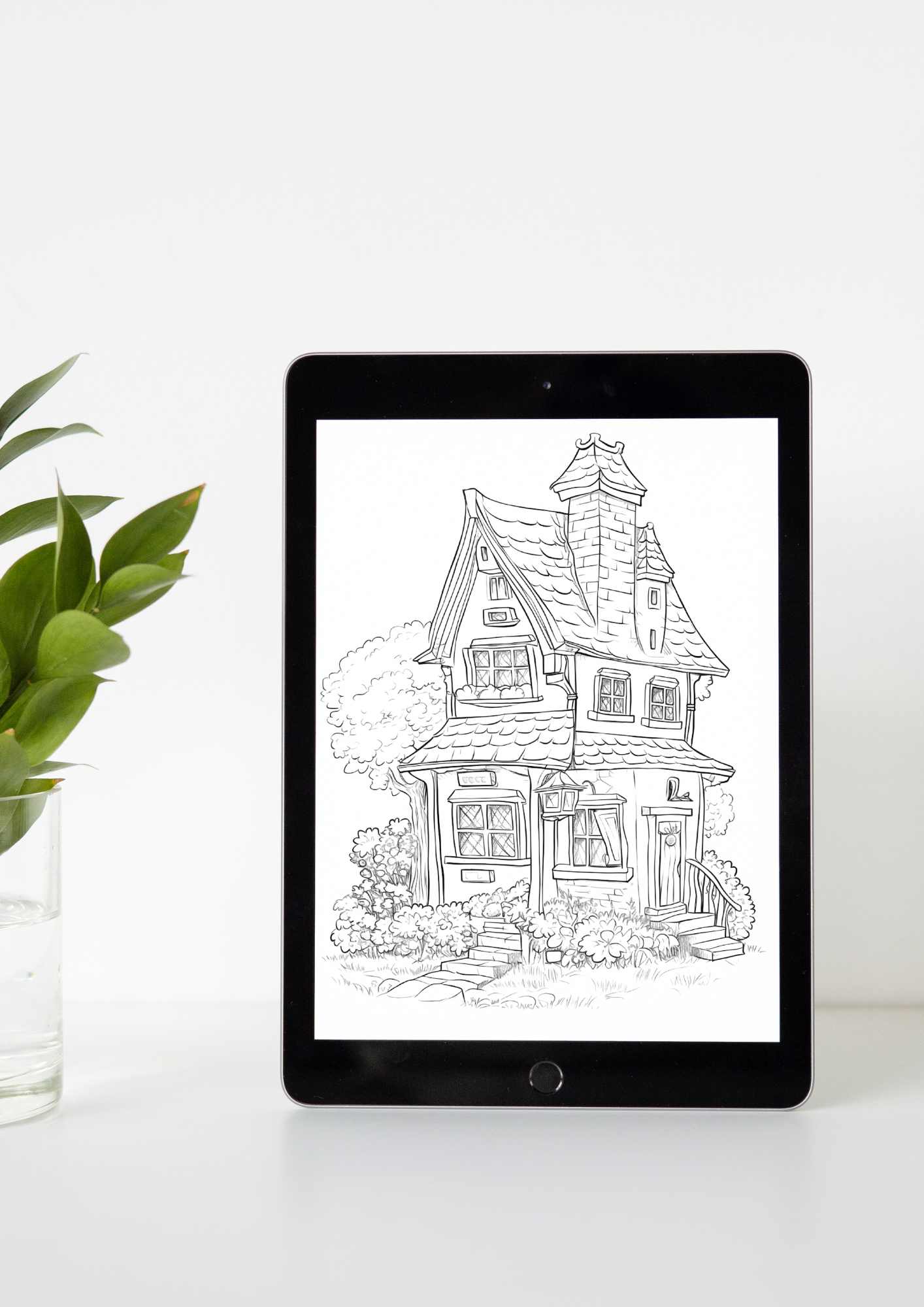 FAIRYTALEHOUSE fargeleggingsbok | 50 sider fargeleggingsark | PDF og PNG utskrift