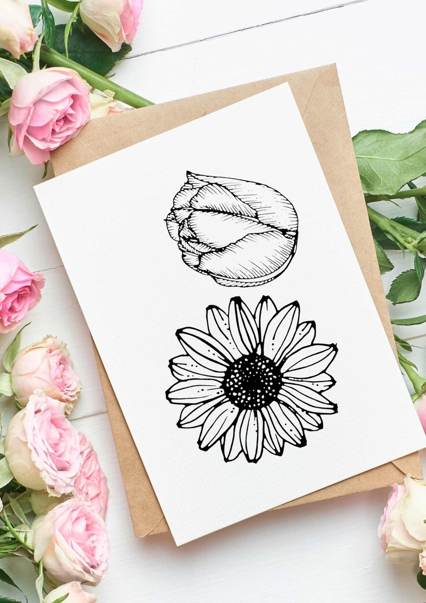 Lær å tegne BLOMSTER | 50 motiv | Enkle tegninger | PDF og PNG
