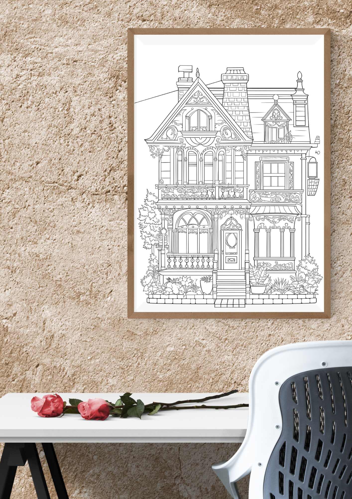 FAIRYTALEHOUSE fargeleggingsbok | 50 sider fargeleggingsark | PDF og PNG utskrift