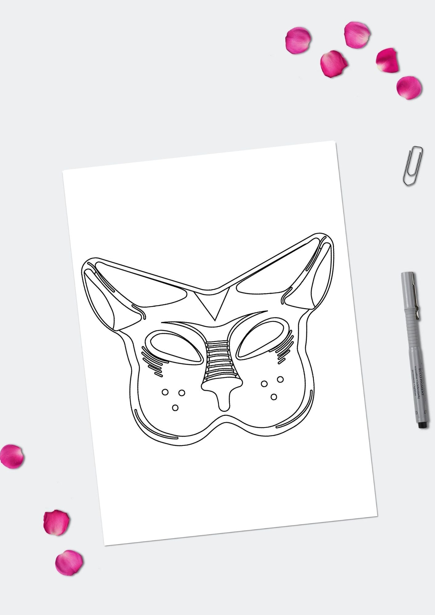 Gøyale masker fargeleggingsbok | 50 fargeleggingssider til å tegne på | PDF og PNG