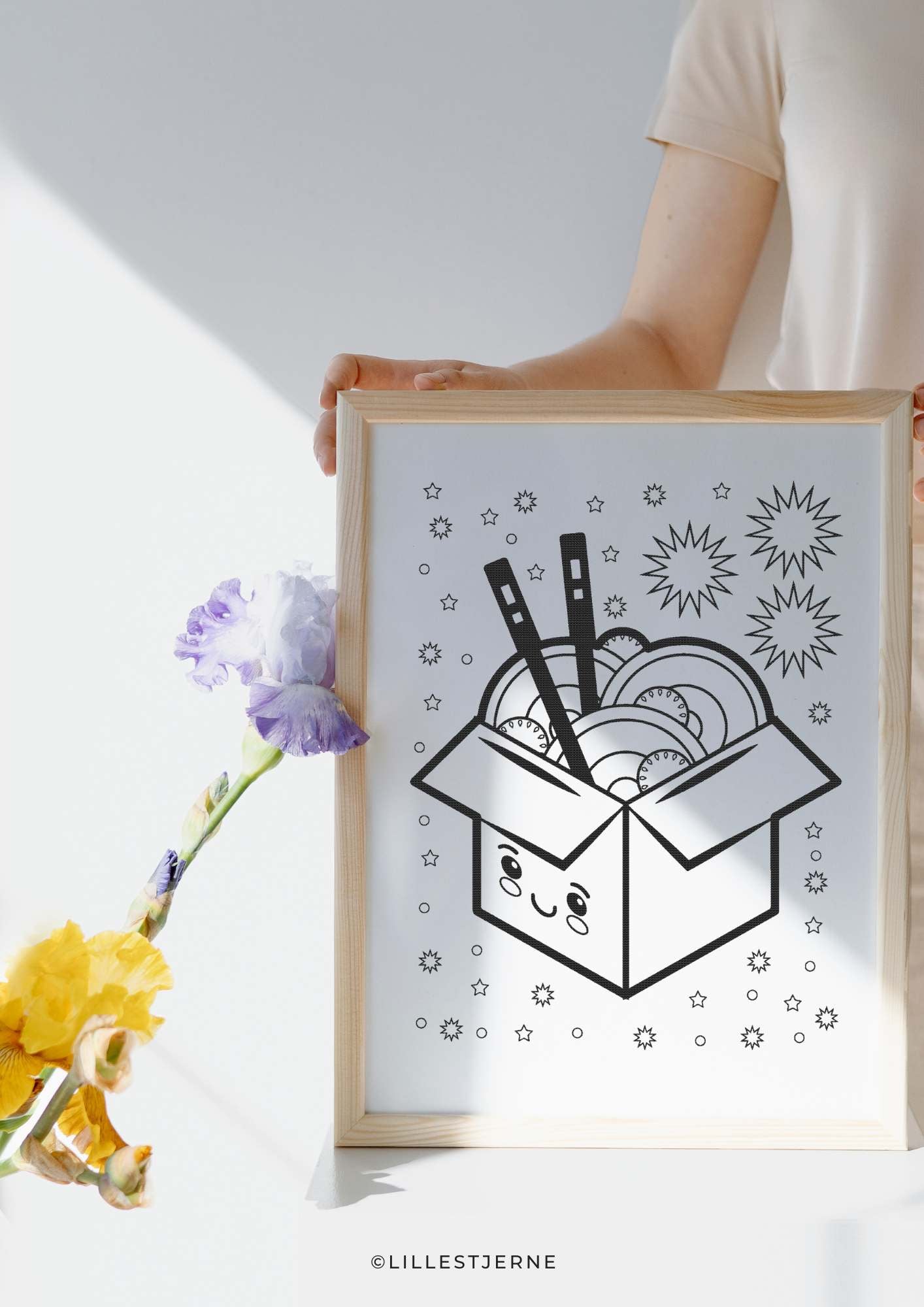 Kawaii tegninger for barn | 50 tegneark med søte mat-motiv | PDF og PNG