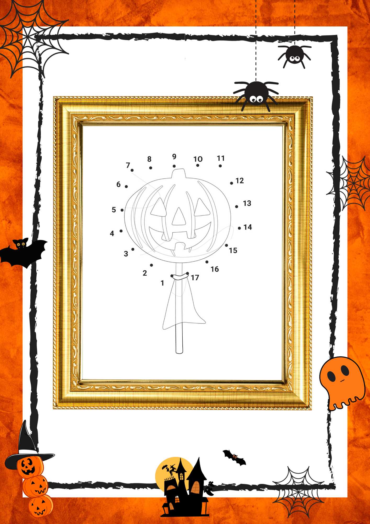 HALLOWEEN AKTIVITETSBOK | Prikk-til-prikk Halloween motiv 100 sider | Skriv ut