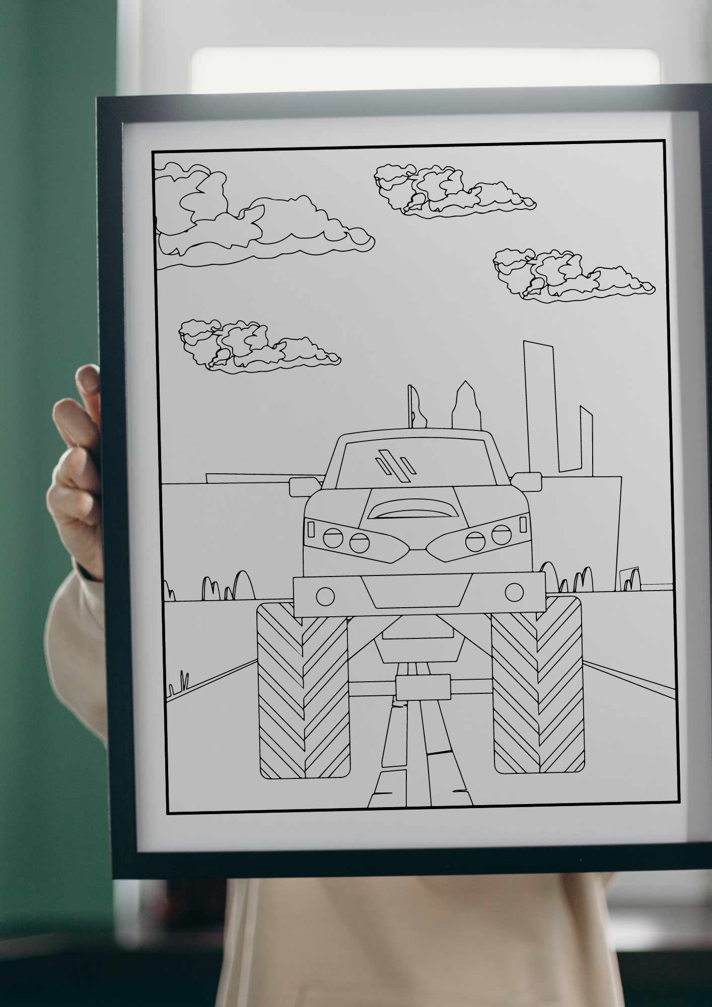 Monstertruck fargeleggingsbok | 40 fargeleggingsark | PDF og PNG