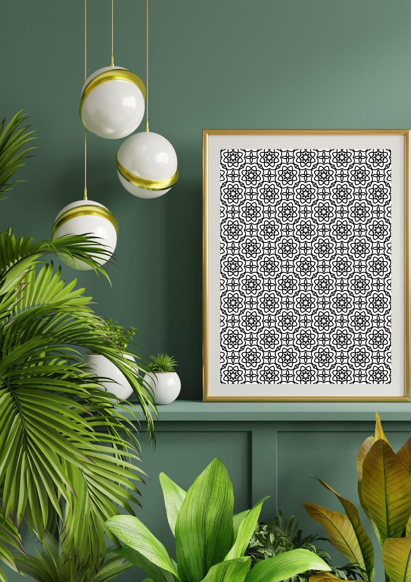 Kreative mønster fargeleggingsark | Bakgrunner 50 unike design | PDF utskrift og PNG