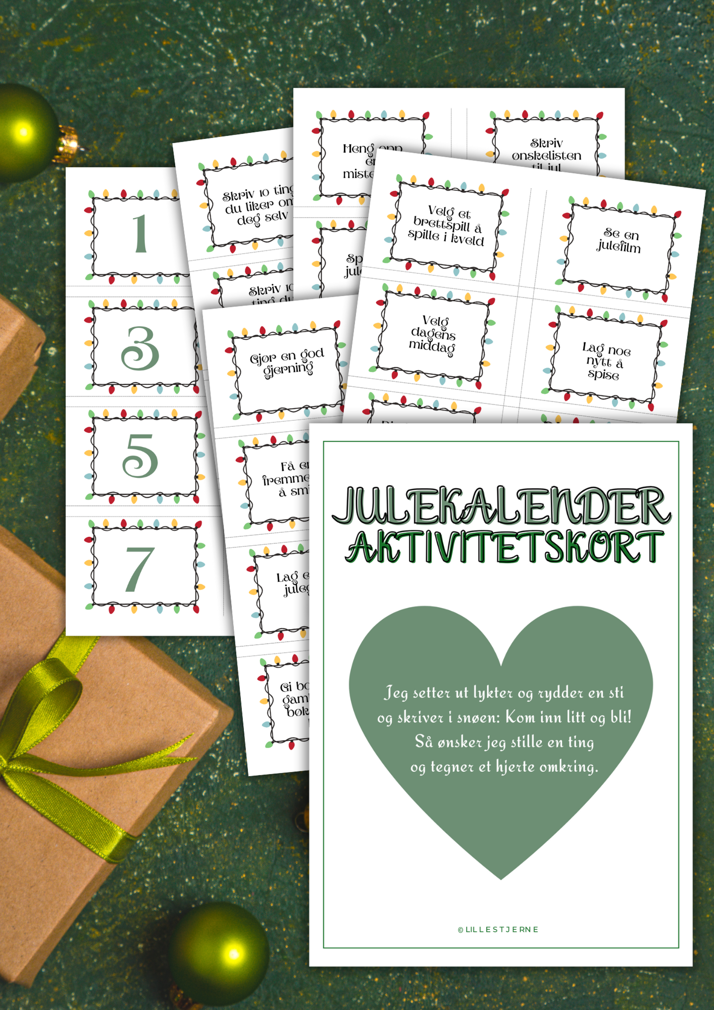 Julekalender Aktivitetskalender | For barn fra 4 år 24 juleoppgaver | PDF utskrift
