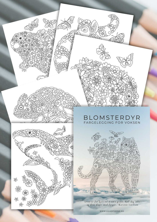 Blomsterdyr fargeleggingssider | 40 ark fargeleggingssider til nedlastning | PDF og PNG
