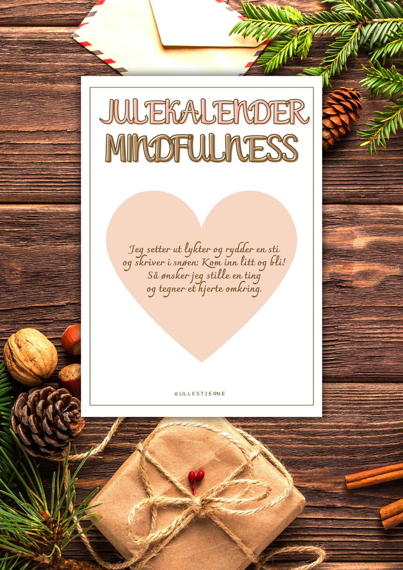 Julekalender Mindfulness | Tell ned til jul med 24 fine oppgaver til ettertanke | PDF utskrift