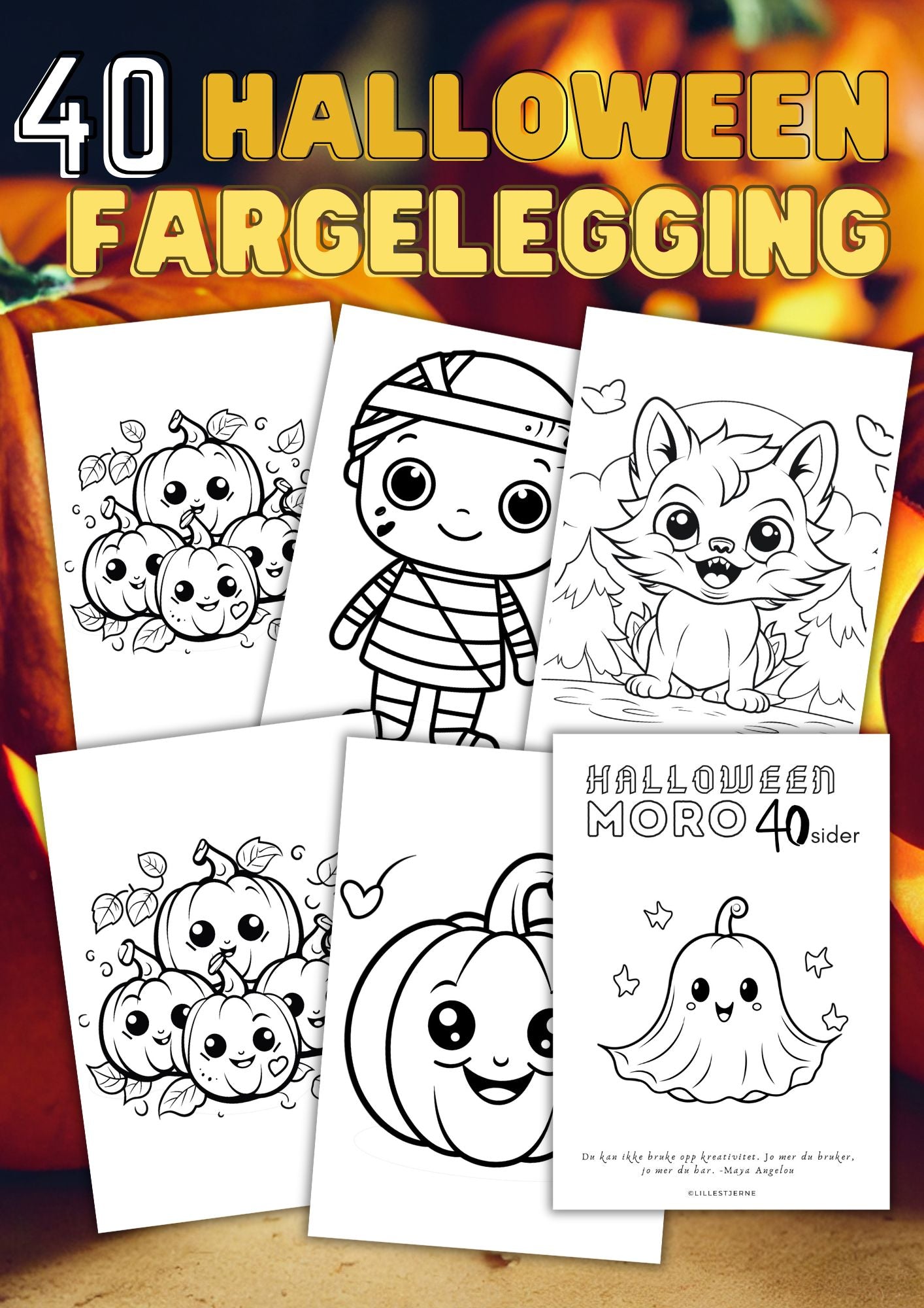 HALLOWEEN Moro | 40 sider fargelegging | PDF utskrivbare sider