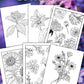 Fargelegge blomster | 40 sider Vintage Botanical blomster til fargelegging | PDF og PNG