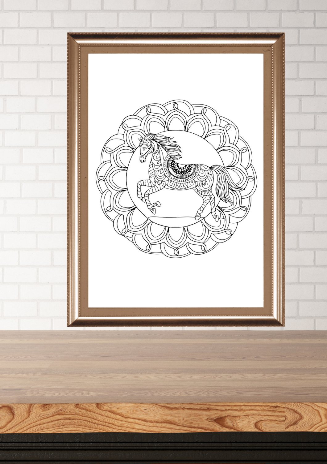 Fargelegge hester mandala motiv | 45 tegneark | PDF og PNG