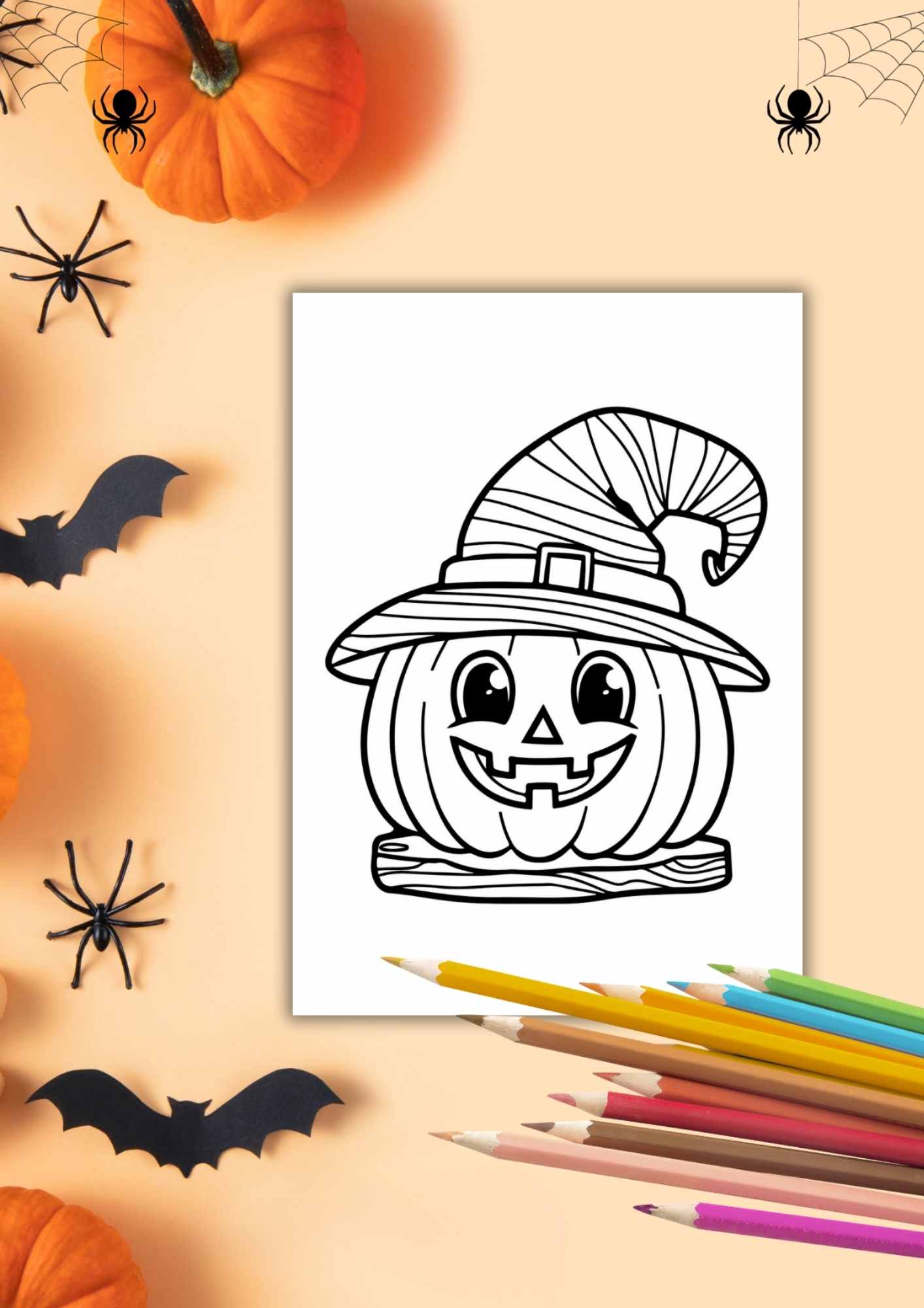 FARGELEGG HALLOWEEN barna | 85 sider fargeleggingsark | PDF og PNG