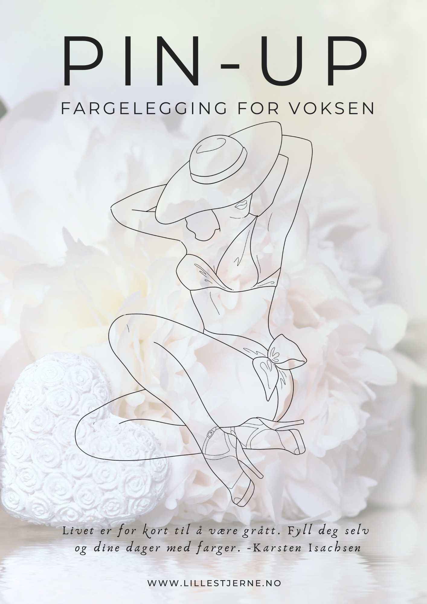 Pin-up fargelegging sider | 12 unike design | PDF og PNG