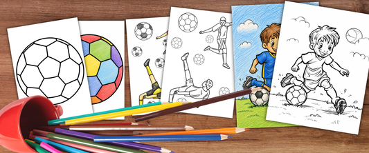 Fotball tegning enkel med flere utskrivbare fotballmotiver for barn