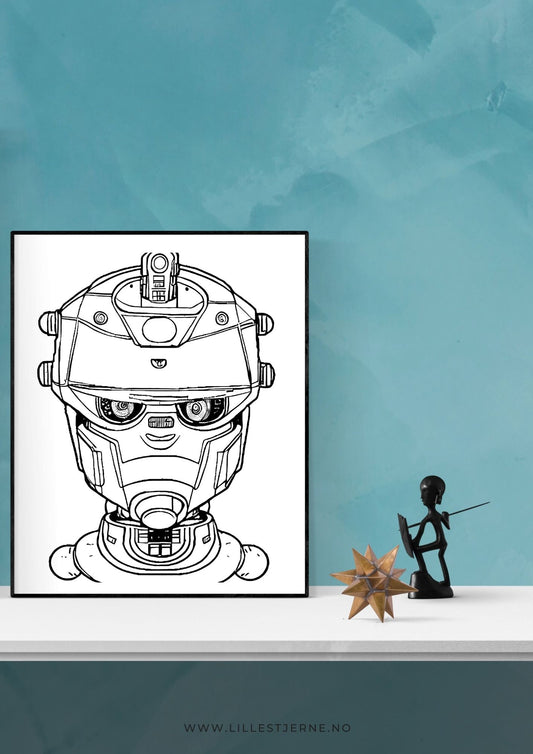 Robot tegninger for barn | 20 fargeleggingsark med tøffe robot-motiv | PDF og PNG