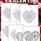 Valentine Mandala 40 sider | Fargebok voksne | PDF utskrift og PNG