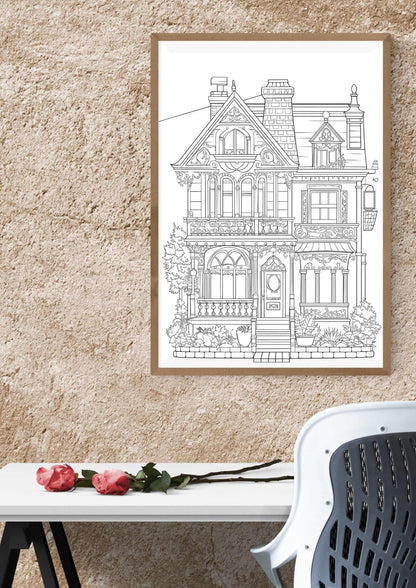 FAIRYTALEHOUSE fargeleggingsbok | 50 sider fargeleggingsark | PDF og PNG utskrift