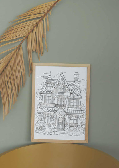 FAIRYTALEHOUSE fargeleggingsbok | 50 sider fargeleggingsark | PDF og PNG utskrift