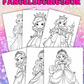 Prinsessedrøm | 90 sider med fargeleggingsark av vakre prinsesser | PDF utskrivbare sider