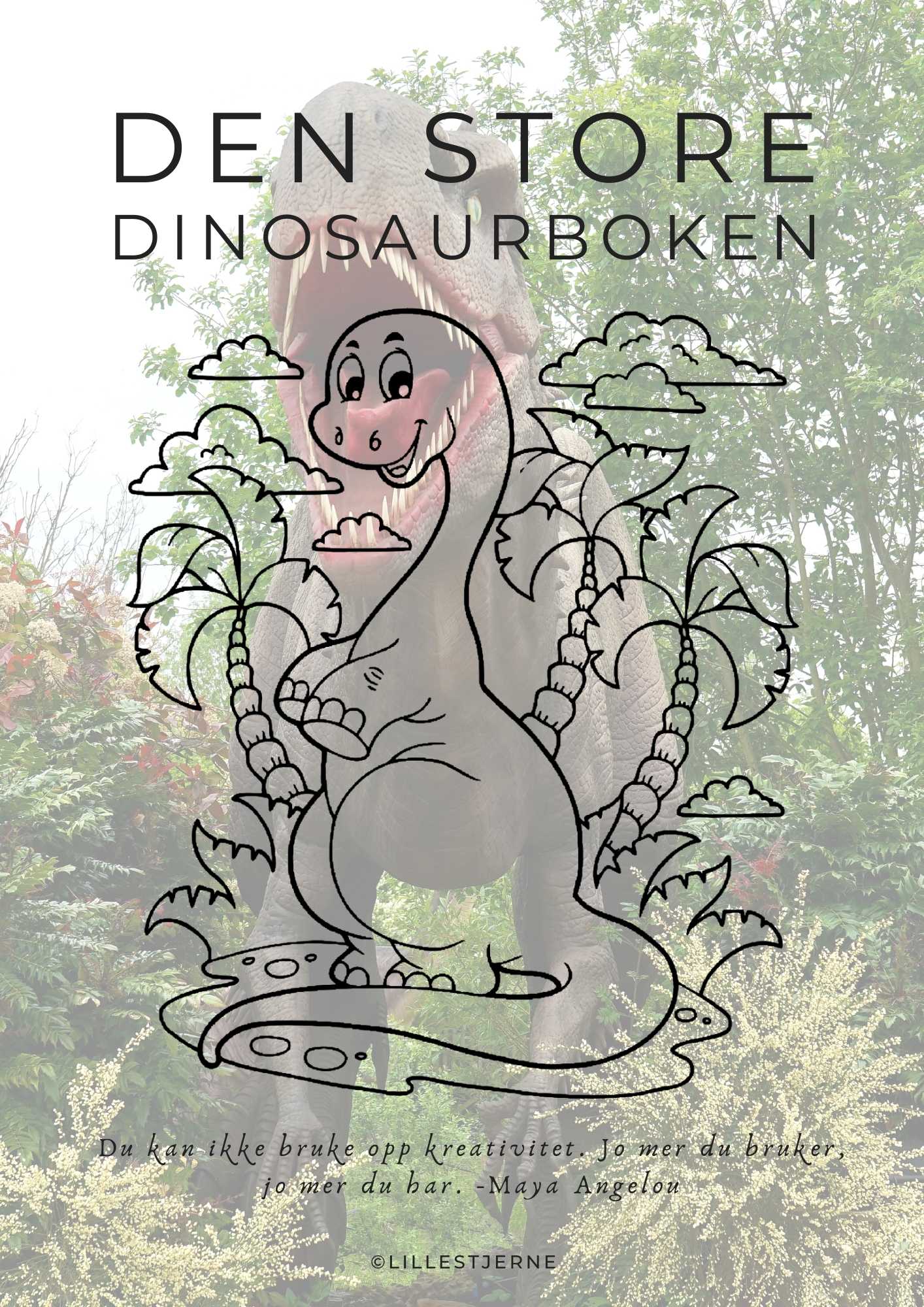 DINOSAURBOKEN med 90 dinosaurer å fargelegge | PDF og PNG