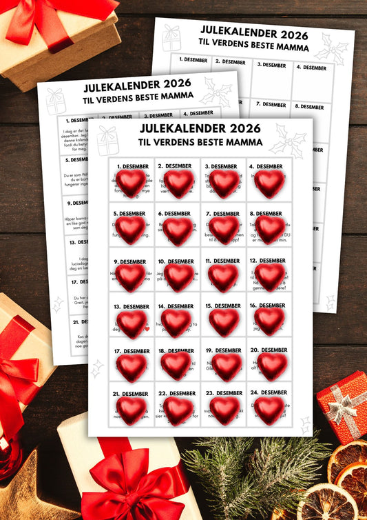 Sjokolade julekalender til mamma 2026